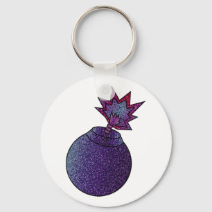 Llavero Bomba de galaxia purpurina