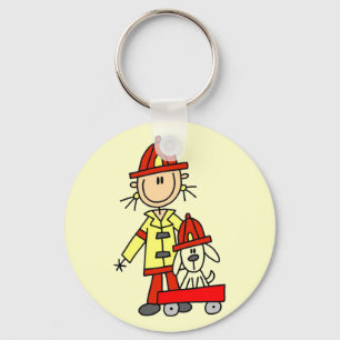 Llavero Bombero de palitos con dálmata