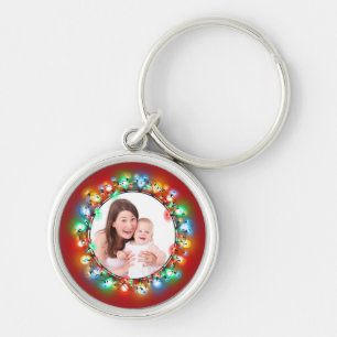 Llavero Bombillas de luz personalizadas de Navidad con fot