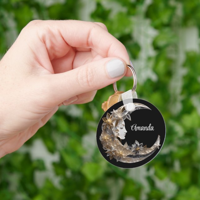 Llavero Bonita cara en la luna (Mano)