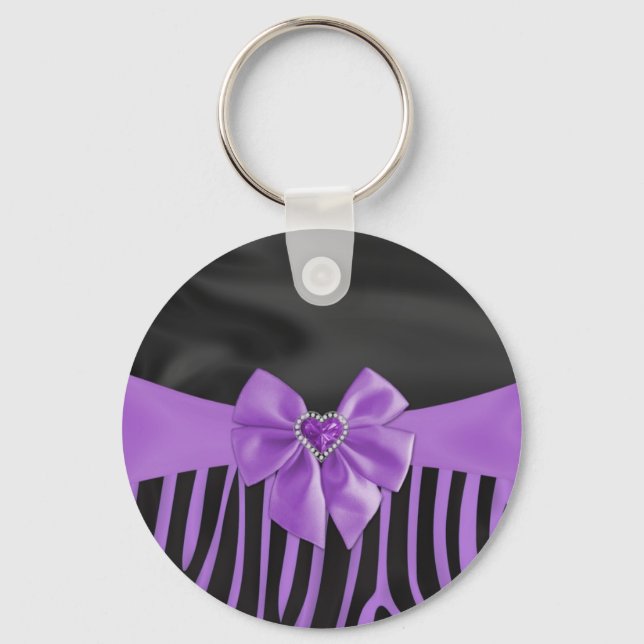 Llavero Bonita moda elegante efectos de tela seda de cebra (Anverso)