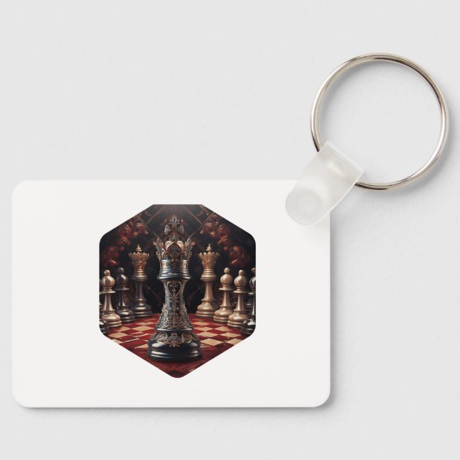 Llavero Bonita pieza de ajedrez de estilo barroco - La Rei (Anverso)