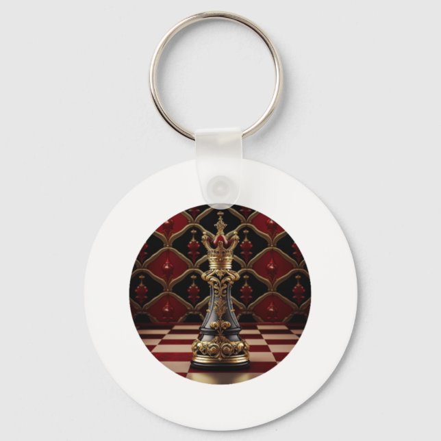 Llavero Bonita pieza de ajedrez de estilo barroco - La Rei (Anverso)