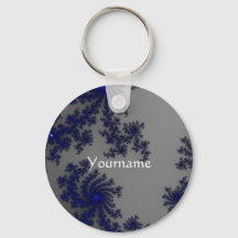 Bonito azul Keychain con tu nombre