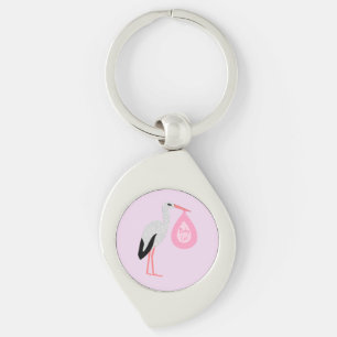 Llavero Bonito Bebé Rosa Stork