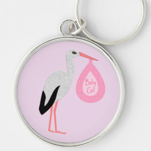Llavero Bonito Bebé Rosa Stork