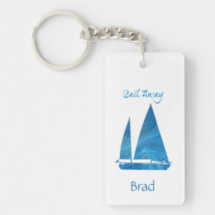 Llavero Bonito Blue Sailboat Nautical