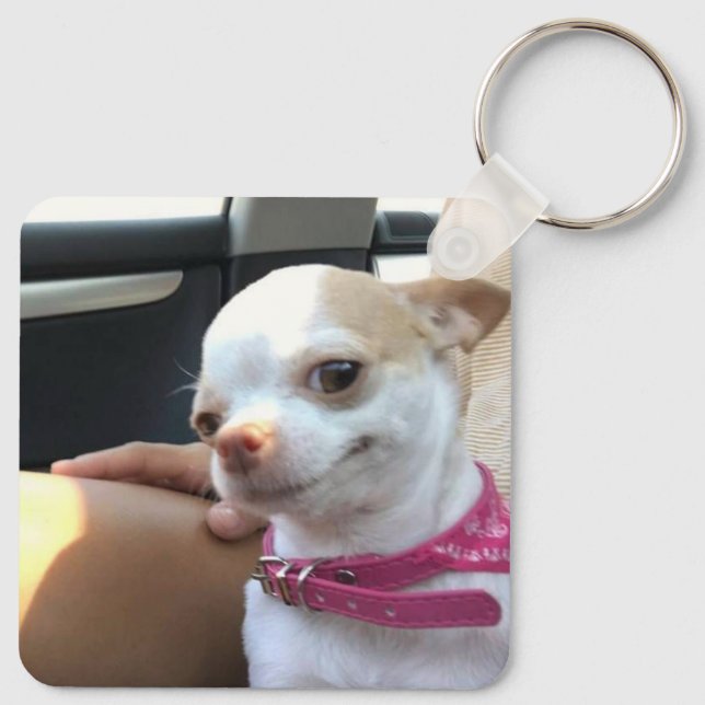 Llavero Bonito Chihuahua Perro Meme de doble cara Keychain (Reverso )
