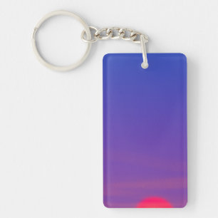 Llavero bonito diseño de paisajes de puesta de sol