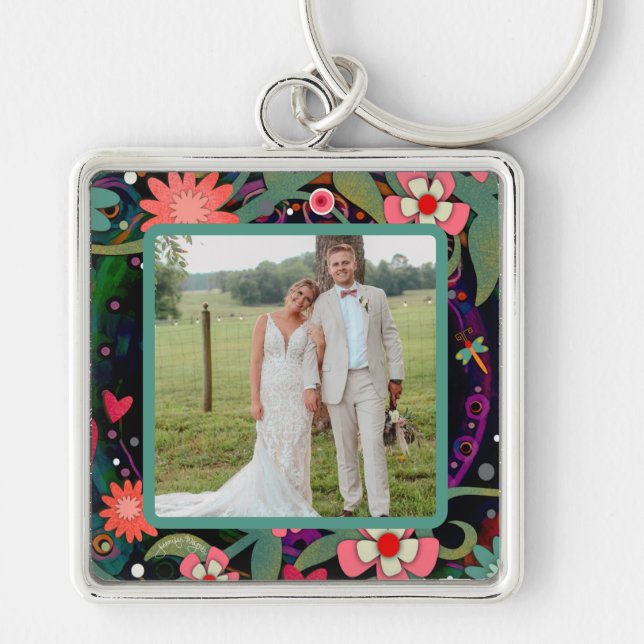 Llavero Bonito divertida Floral Dragonfly Foto Inespiritua (Frente)