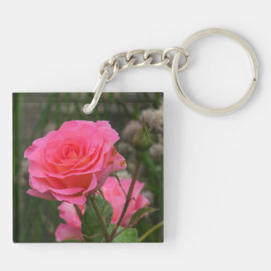 Llavero Bonito en Rosa de doble floración rosa