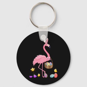 Llavero Bonito Flamingo De Pascua Con Cesta De Pascua