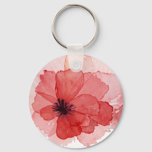 Llavero Bonito Flor rosa roja rosada (Anverso)