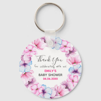 Llavero Bonito Floral Rosa Wreath Gracias Baby Shower