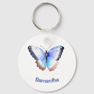 Llavero Bonito Mariposa acuarela con nombre