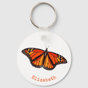 Llavero Bonito Monarca Mariposa con alas abiertas
