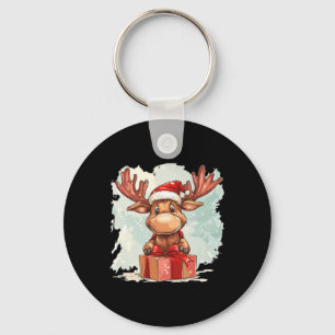 Llavero Bonito Moose Con Navidades Casilla Para Niños Y