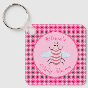 Llavero Bonito niña rosa bebe Personalizado de abeja salva