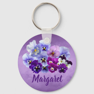Llavero Bonito Pansies Personalized Key Chain Gift