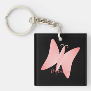 Llavero Bonito Pastel de mariposa rosa personalizada