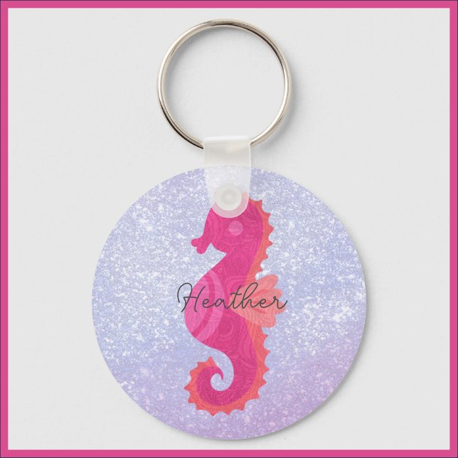 Llavero Bonito Pequeño caballito de mar rosado (Subido por el creador)
