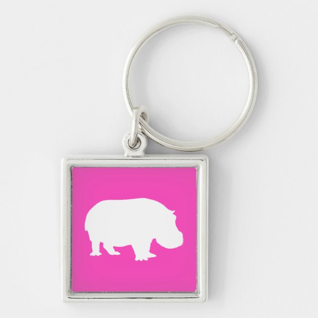 Llavero Bonito Rosa Hippo Silhouette (Frente)