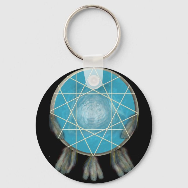 Llavero Bonito Wolf Dream Catcher Keychain (Anverso)