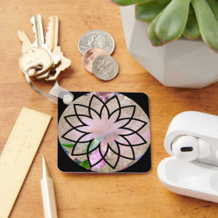 Llavero Bonitos Damas Elegante Flor De Lotus Rosa