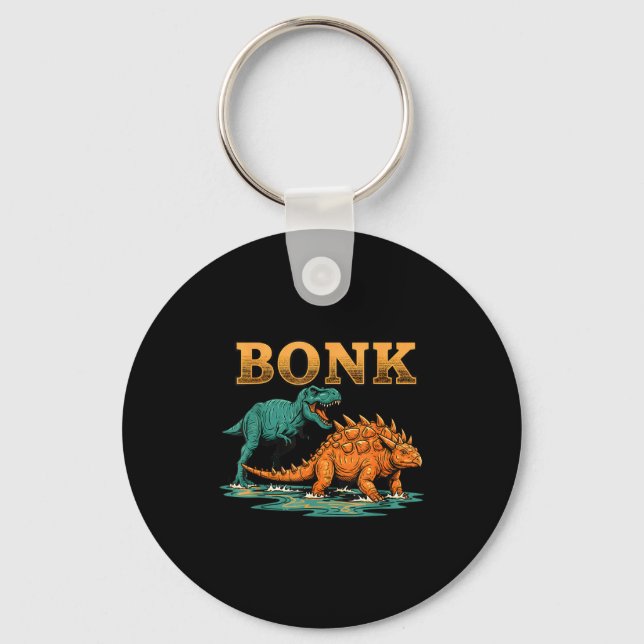 Llavero Bonk Dinosaur Funny Prehistoric Humor Design  (Anverso)