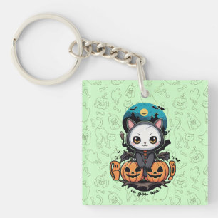 Llavero Boo a ti también Alas y calabaza de gatos
