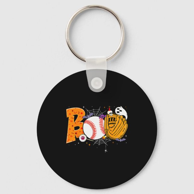 Llavero Boo Baseball Player Catcher Tcher Funny Halloween  (Anverso)