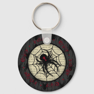 Llavero Boo Black Widder Spider y Creepy Text para Hallowe