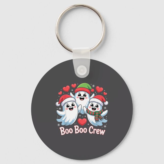 Llavero Boo-boo Crew Christmas Ghost Santa Hat Halloween H (Anverso)