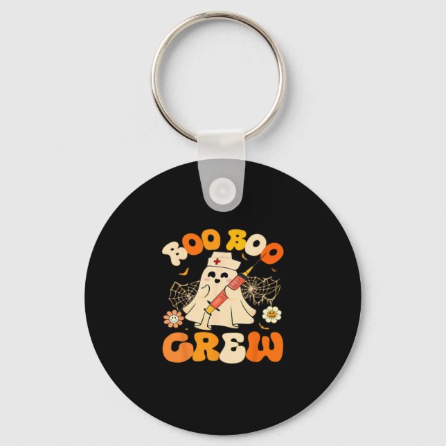 Llavero Boo Boo Crew Funny Ghost For Nurse, Retro Hallowee (Anverso)