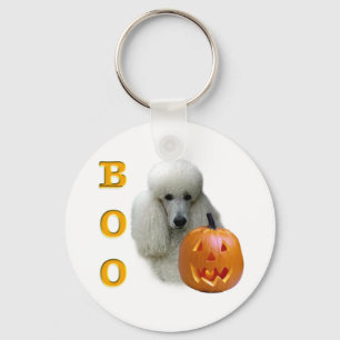 Llavero Boo de caniche blanco