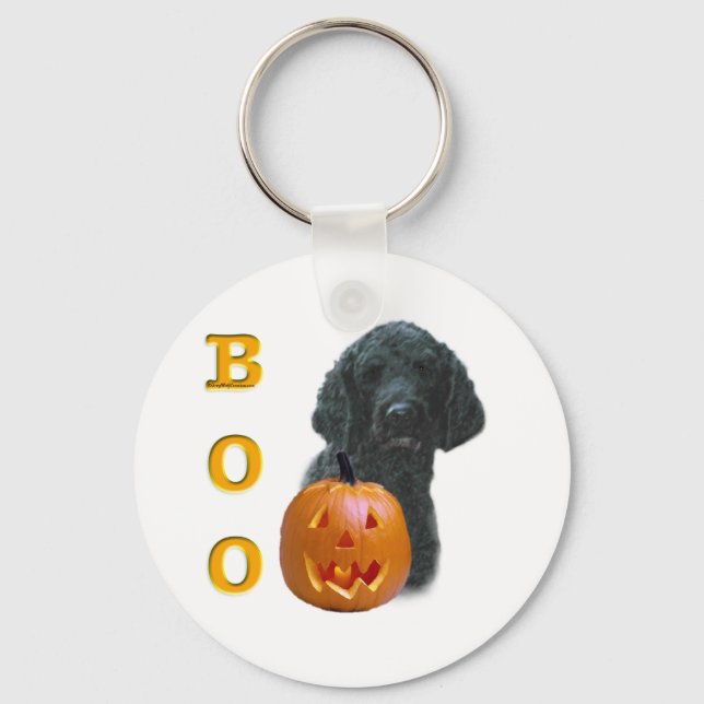 Llavero Boo de caniche cubierto negro (Anverso)