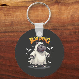 Llavero Boo Deng Ghost Baby Pygmy Hippo Moo Deng Halloween