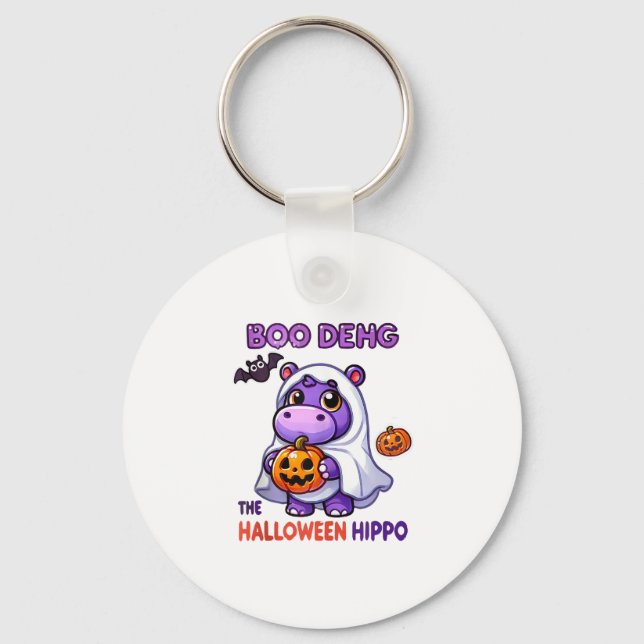 Llavero Boo Deng The Halloween Hippo Cute Bouncy Pig Costu (Anverso)