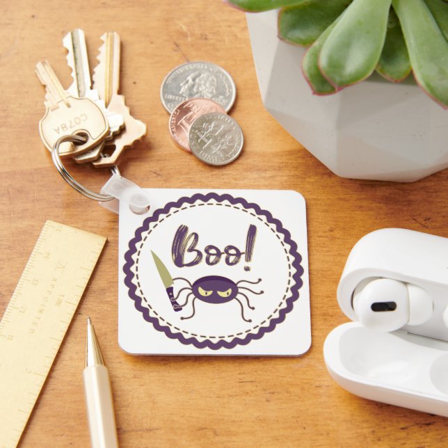 Llavero Boo divertido personaje de araña de Halloween mano (Escritorio )