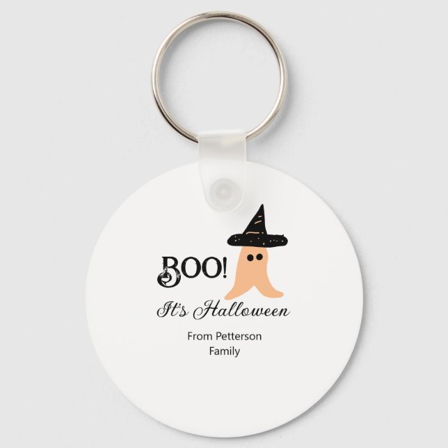 Llavero Boo, es Halloween de naranja de apellido fantasma (Anverso)