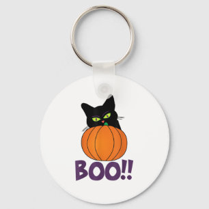 Llavero Boo Gracioso Gato Gato Peeking Calabaza Halloween