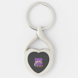 Llavero Boo Halloween Camión Purpura Fantasma y Diseño de