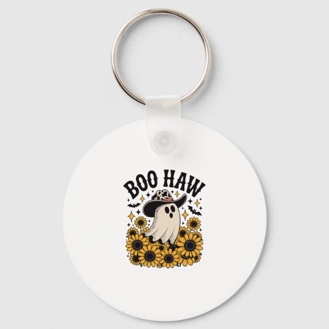 Llavero Boo Haw Cow Fantasma Halloween Occidental (Anverso)