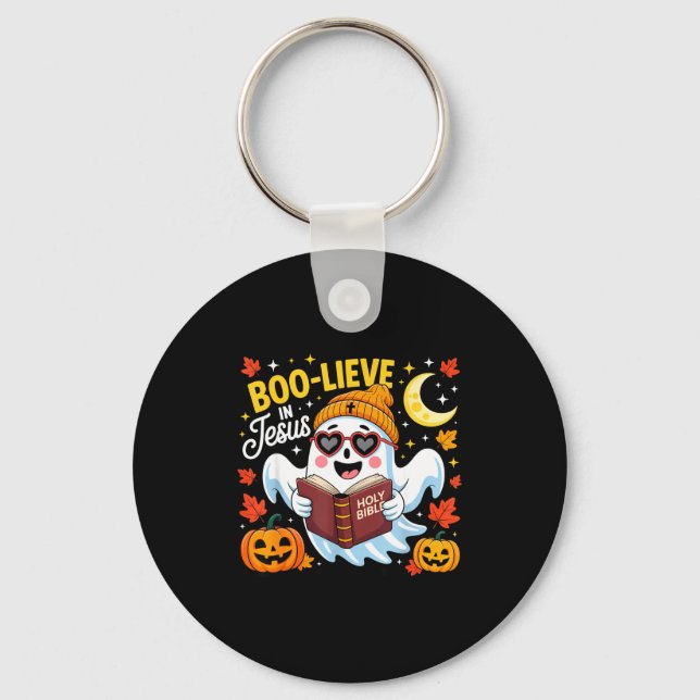 Llavero Boo-lieve In Jesus Ghost Christian Halloween Funny (Anverso)