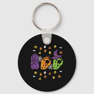 Llavero Boo Manos Rótulo Americano Orgullo Asl Halloween