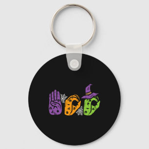 Llavero Boo Manos Rótulo Americano Orgullo Asl Halloween