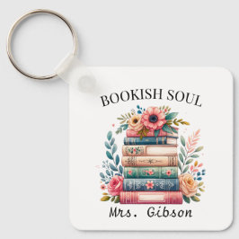 Llavero Bookish Soul Book Lover Bookworm Editable Keychain