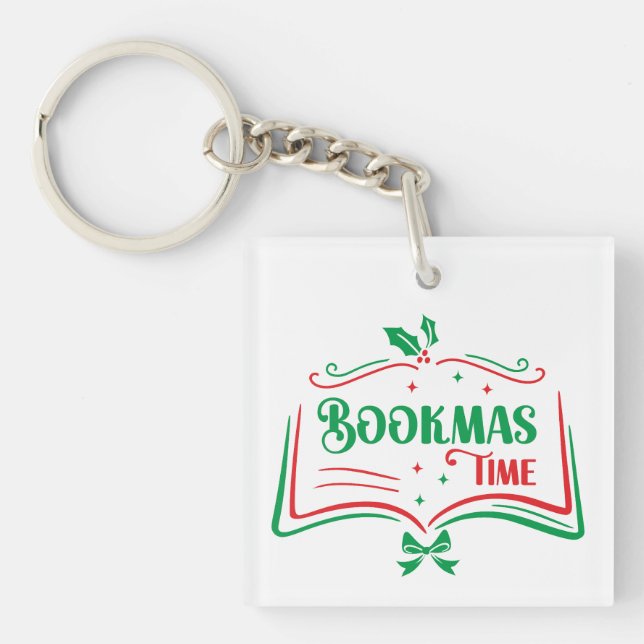 Llavero Bookmas Time Reading Book Lover Holiday Print Appa (Frente)