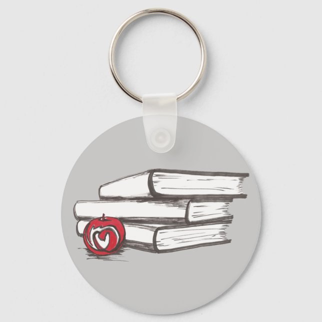 Llavero Books + An Apple | Customizable (Anverso)