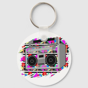 Llavero boombox del antiguo hip hop estéreo RETRO de los a